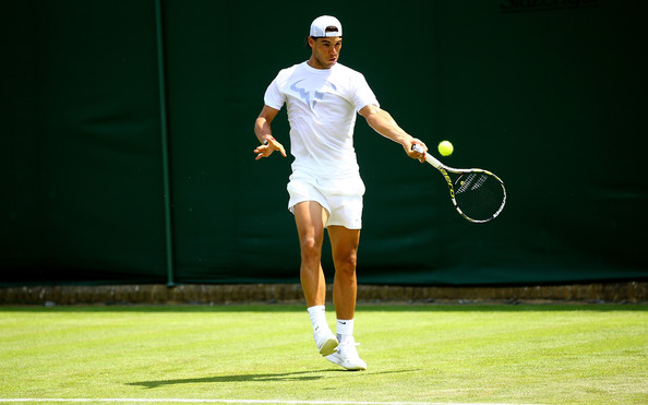 Divadal getting his Wimbledon practice in 