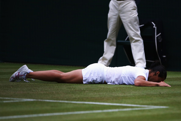 Gurl, why you acting like a heifer eating the grass? We don't behave like that at Wimbledon